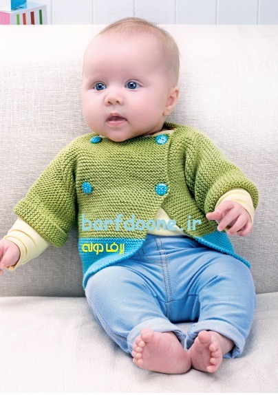 ژاکت دورنگ آموزش بافت ژآکت دورنگ